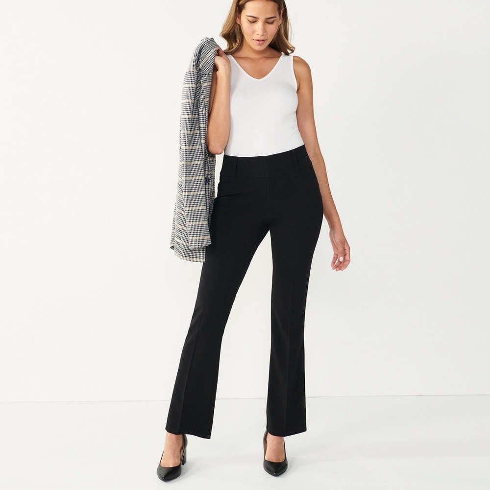 Nine West Magic Waist Bootcut Pants Black 16